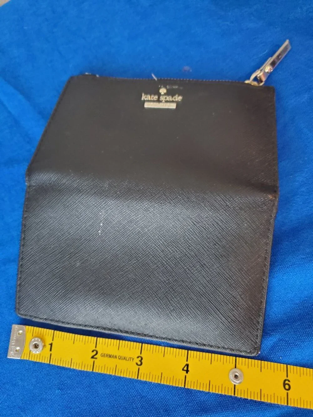 Kate Spade New York Staci Small Slim Bifold Wallet Black Saffiano Leather
